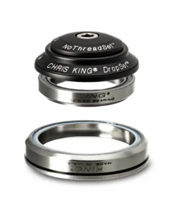 Chris King DROPSET 2 Steuersatz Tapered IS42/28.6 | IS52/40 45x45 - Matte JET | Hochwertiger Steuersatz für Mountainbikes